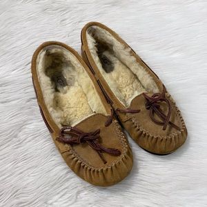 UGG Tan Suede Dakota Moccasin Slipper Flats
